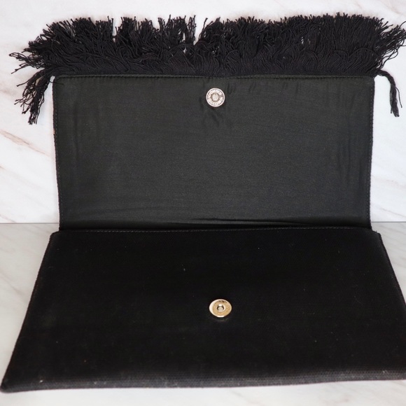 Stella & Dot Taj Clutch Black Multi Embroidery - Picture 4 of 7